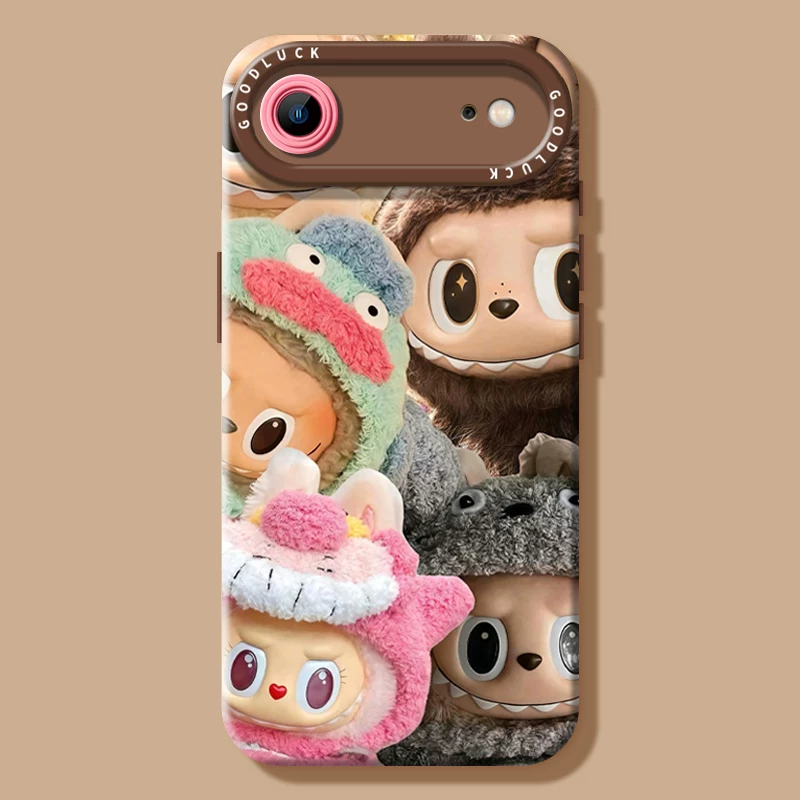 Compatible with Apple iPhone 17 Pro Max (New Model) / 16 / 15 Pro Max / 13 Pro / 12 / 12 Pro Max — Cute "Labubu" Design, Full-Coverage Silicone Case with Lanyard Chain. Fresh & Stylish Look. Shockproof Protection. Suitable for Men and Women.