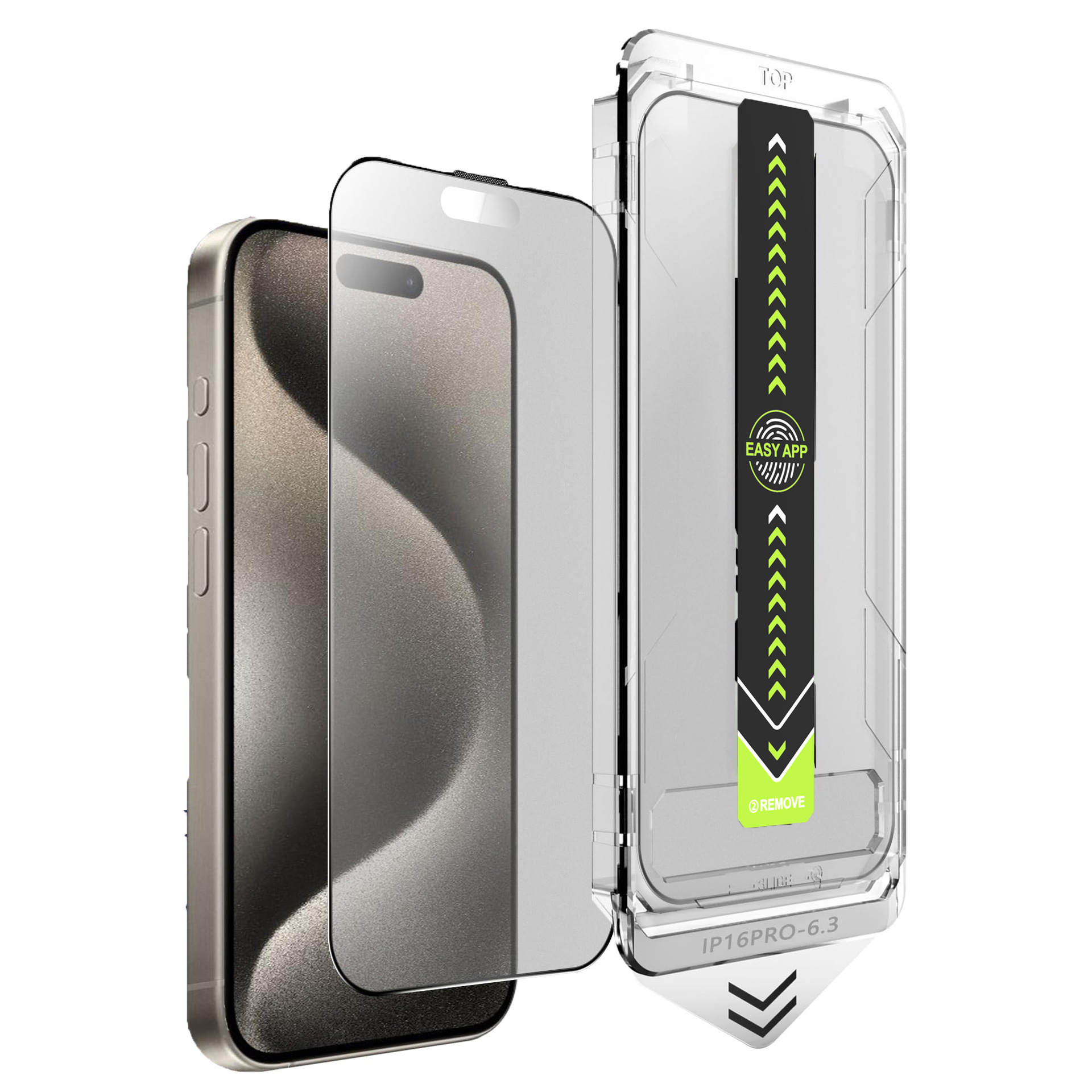 Self-Installing Screen Protector Kit for iPhone — Dust-Free Chamber & Corning Glass