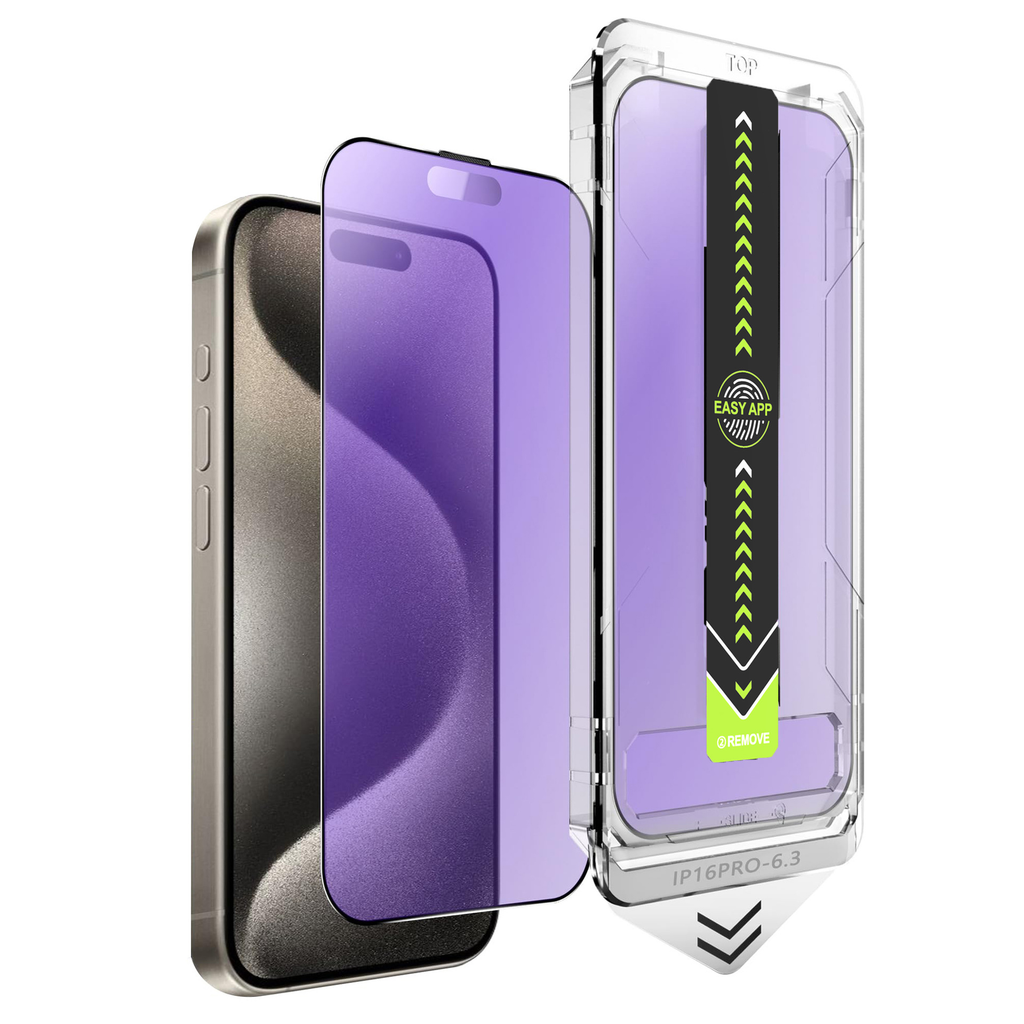 Self-Installing Screen Protector Kit for iPhone — Dust-Free Chamber & Corning Glass