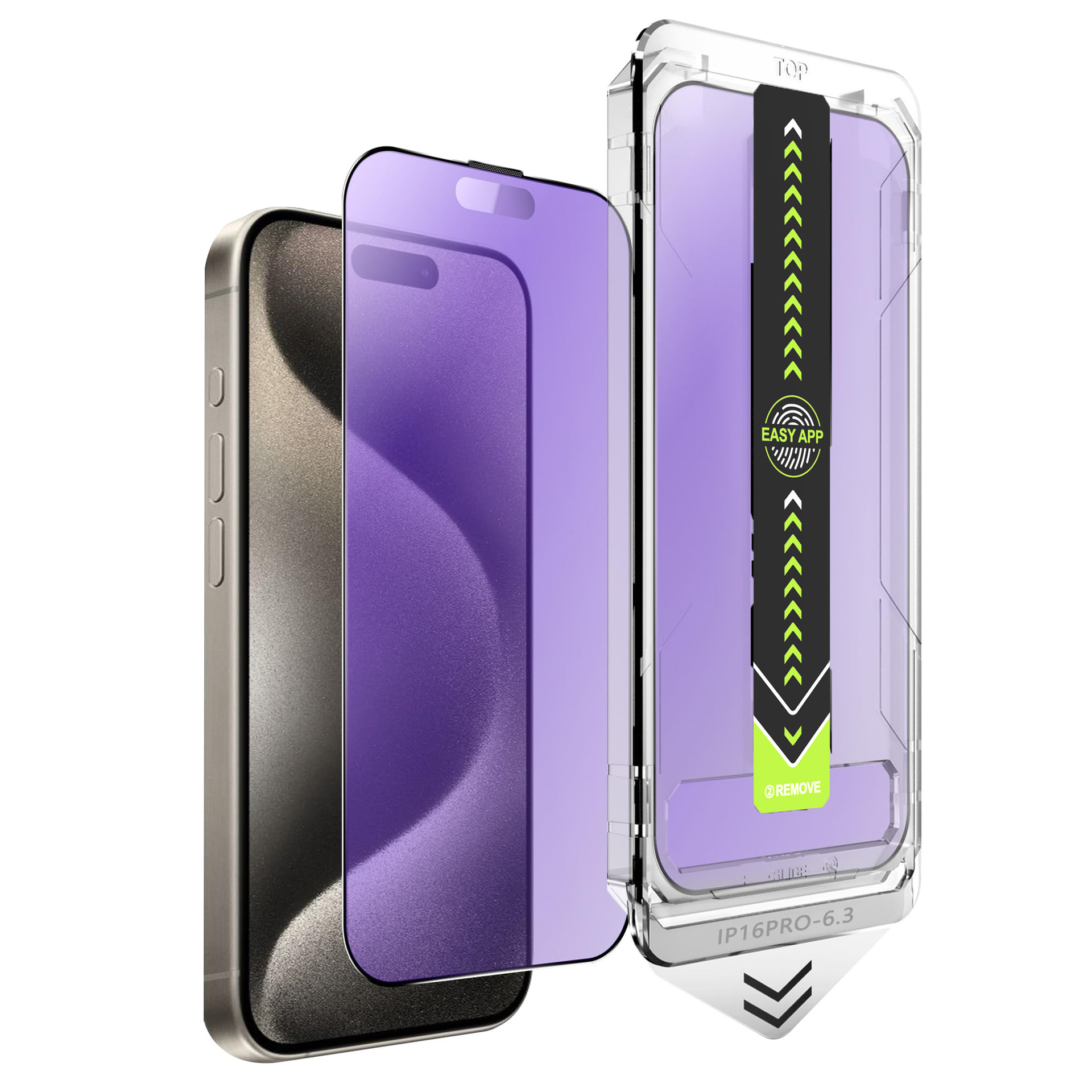 Self-Installing Screen Protector Kit for iPhone — Dust-Free Chamber & Corning Glass